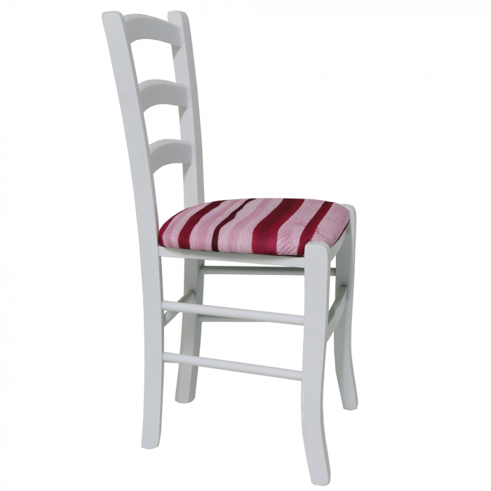 Scaun Paesana, cadru fag, culoare alb, material stofa print dungi [2]