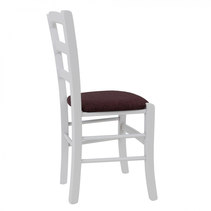 Scaun Paesana, cadru fag, culoare alb, material stofa S78 bordo [3]