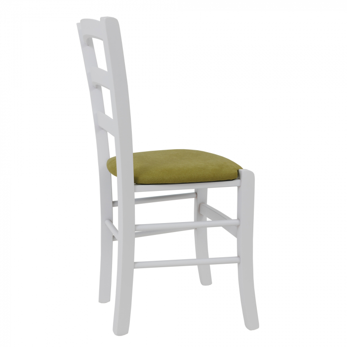 Scaun Paesana, cadru fag, culoare alb, material stofa K2 verde [3]