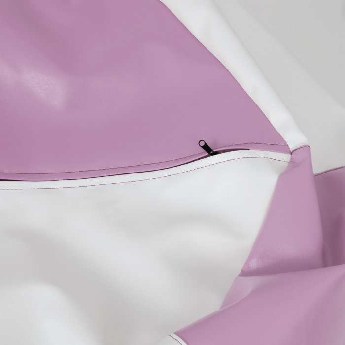 Mara - fotoliu puff - imitatie piele - mov/ alb [4]