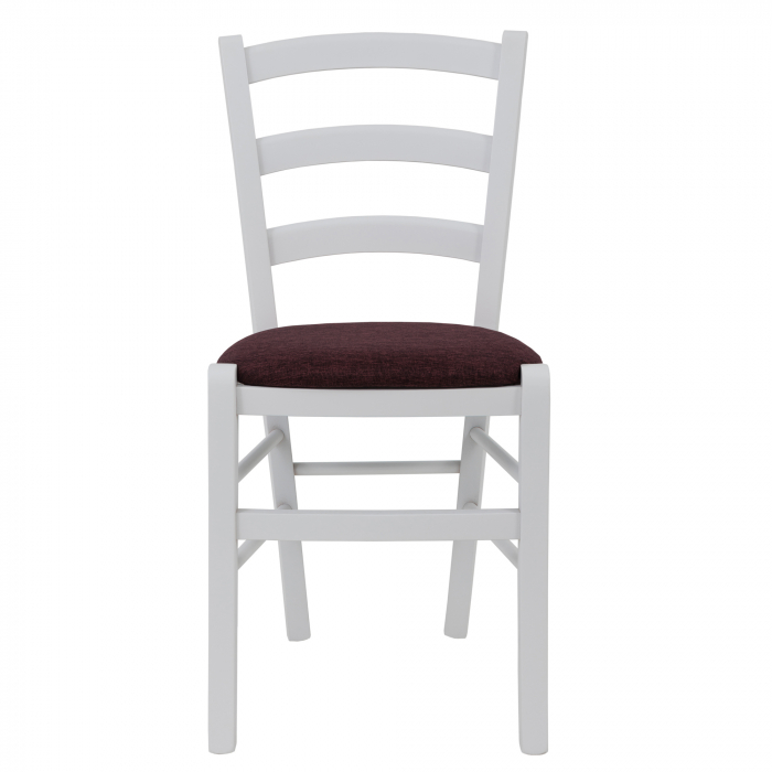 Scaun Paesana, cadru fag, culoare alb, material stofa S78 bordo [2]