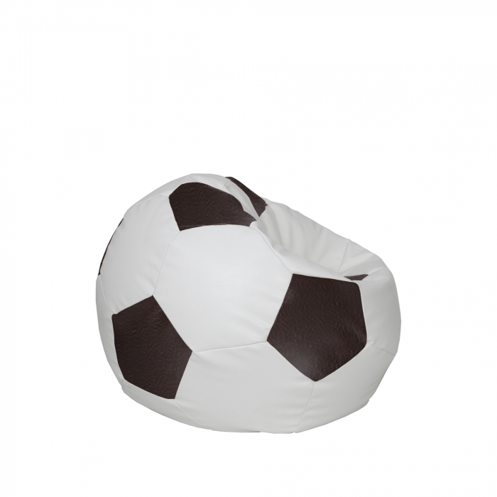 Baby Ball - fotoliu puf - imitatie piele alb/maro [2]