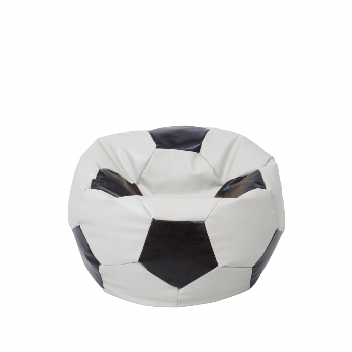 Baby Ball - fotoliu puf - imitatie piele alb/wenge [1]