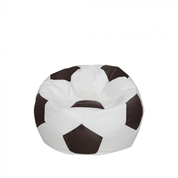Baby Ball - fotoliu puf - imitatie piele alb/maro [1]