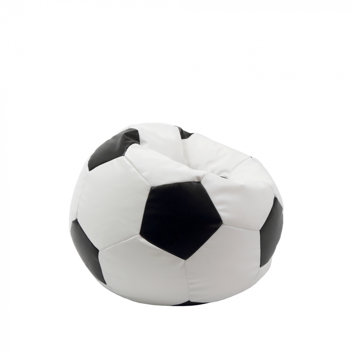 Baby Ball - fotoliu puf - imitatie piele alb/negru [2]