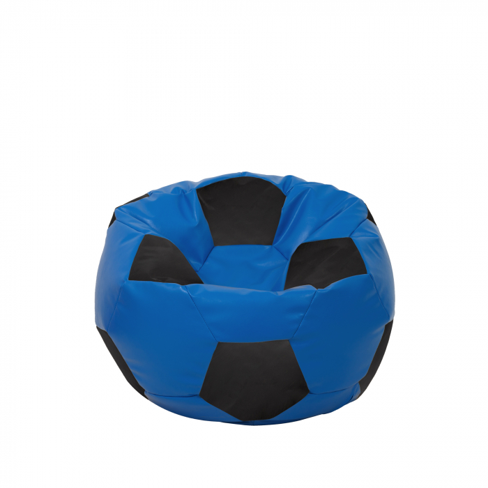 Baby Ball - fotoliu puf - imitatie piele albastru/negru [1]