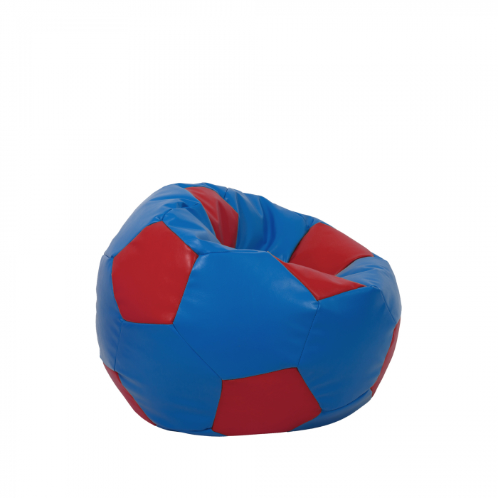 Baby Ball - fotoliu puf - imitatie piele albastru/rosu [2]