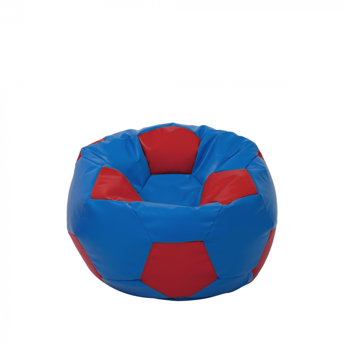 Baby Ball - fotoliu puf - imitatie piele albastru/rosu [1]
