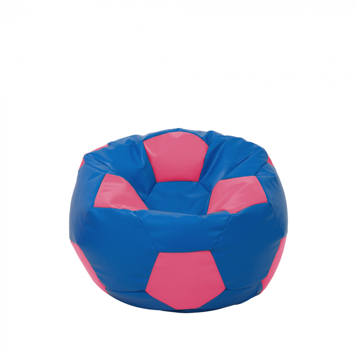 Baby Ball - fotoliu puf - imitatie piele albastru/roz [1]