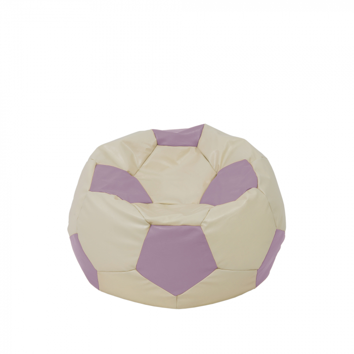 Baby Ball - fotoliu puf - imitatie piele crem/mov [1]