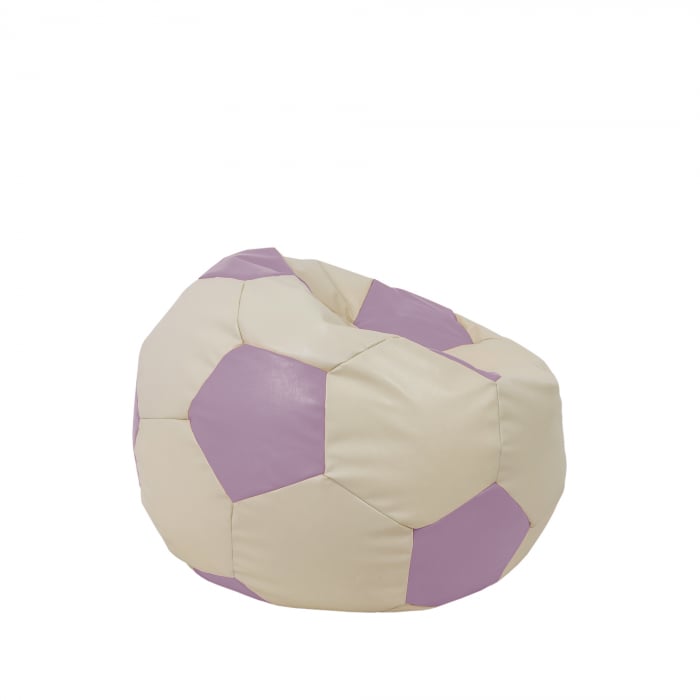 Baby Ball - fotoliu puf - imitatie piele crem/mov [2]