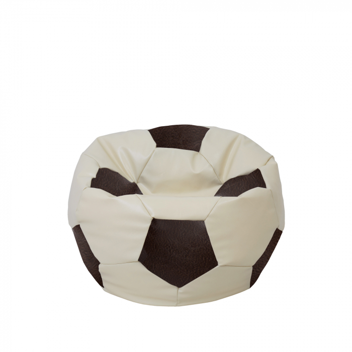 Baby Ball - fotoliu puf - imitatie piele crem/maro [1]