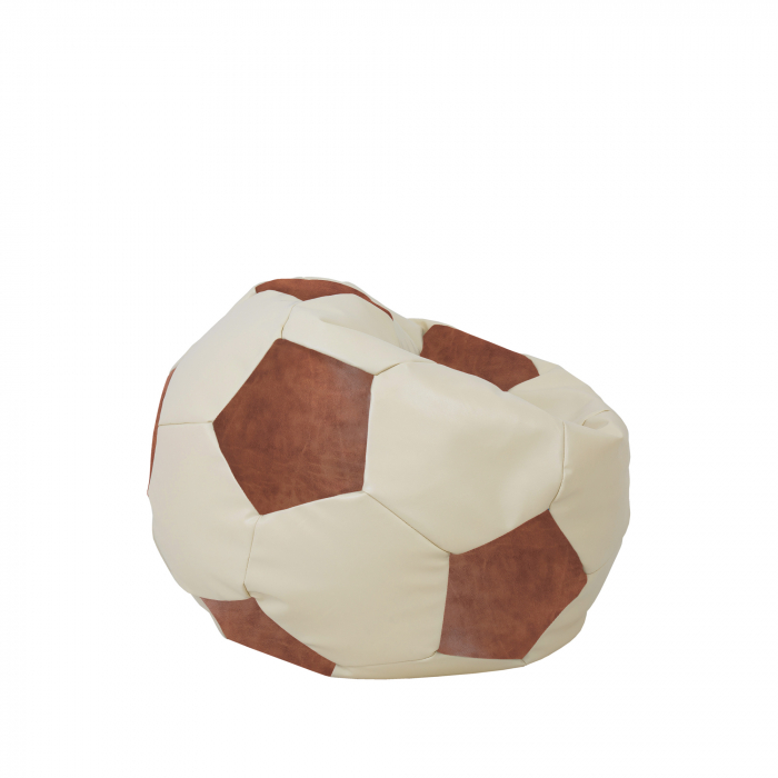 Baby Ball - fotoliu puf - imitatie piele crem/cognac [2]