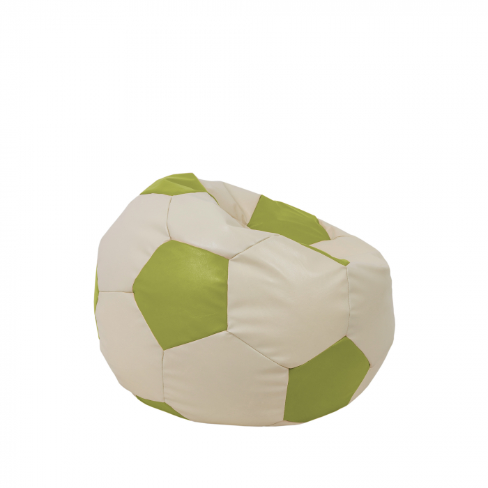 Baby Ball - fotoliu puf - imitatie piele crem/verde [2]