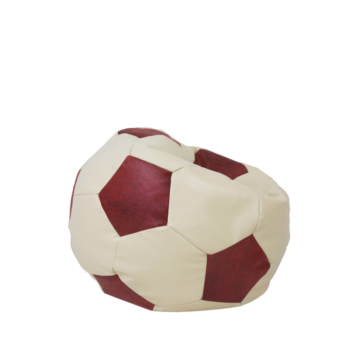 Baby Ball - fotoliu puf - imitatie piele crem/visiniu [2]