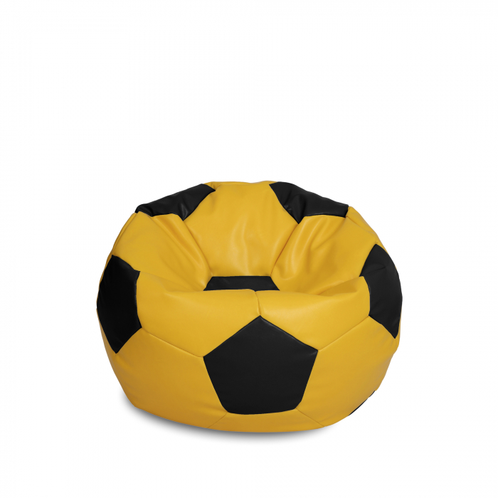 Baby Ball - fotoliu puf - imitatie piele galben/negru [1]