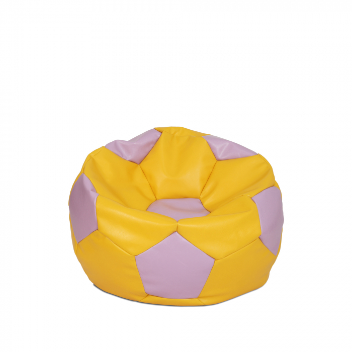 Baby Ball - fotoliu puf - imitatie piele galben/mov [1]