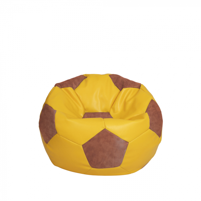 Baby Ball - fotoliu puf - imitatie piele galben/cognac [1]