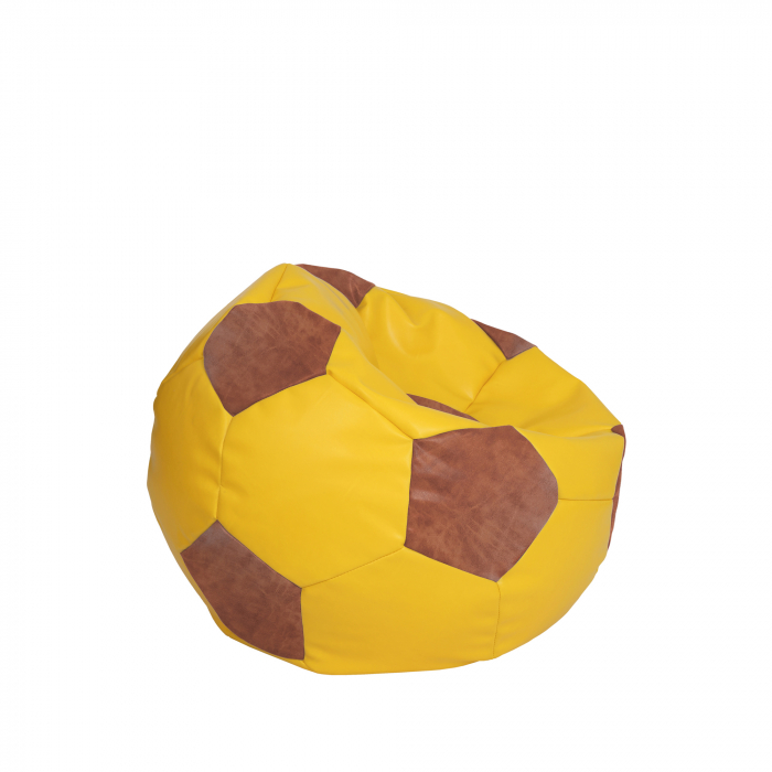 Baby Ball - fotoliu puf - imitatie piele galben/cognac [2]
