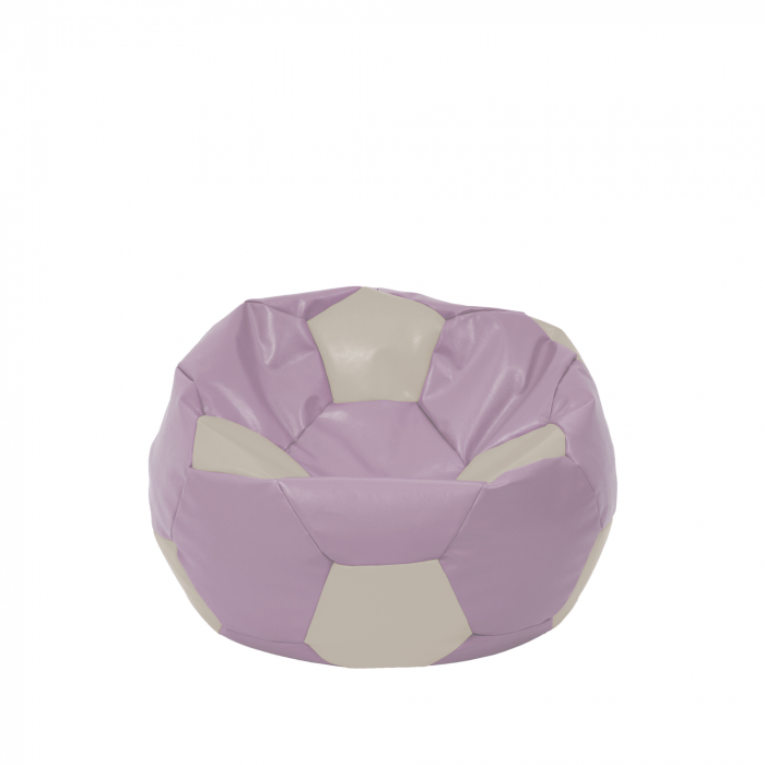 Baby Ball - fotoliu puf - imitatie piele mov/crem [1]