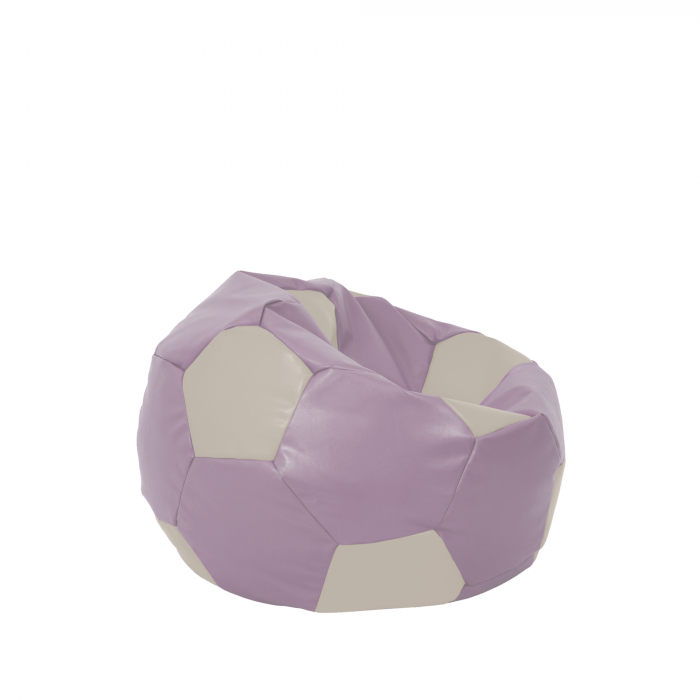 Baby Ball - fotoliu puf - imitatie piele mov/crem [2]