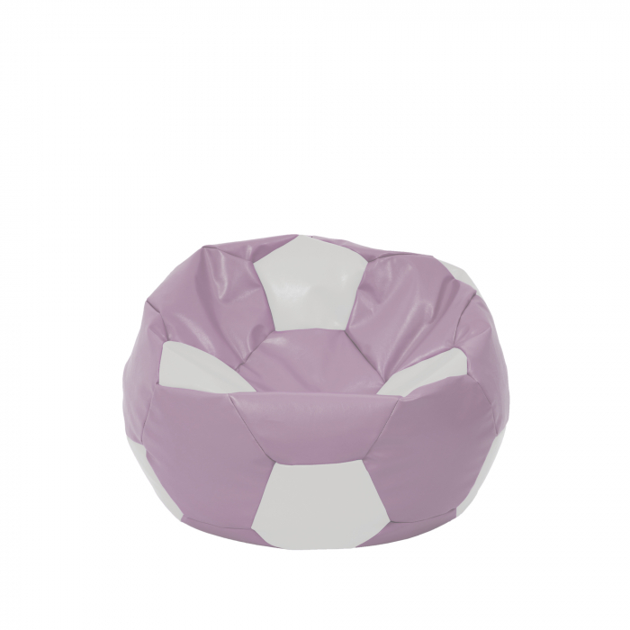 Baby Ball - fotoliu puf - imitatie piele mov/alb [1]