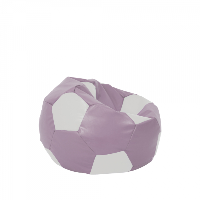 Baby Ball - fotoliu puf - imitatie piele mov/alb [2]