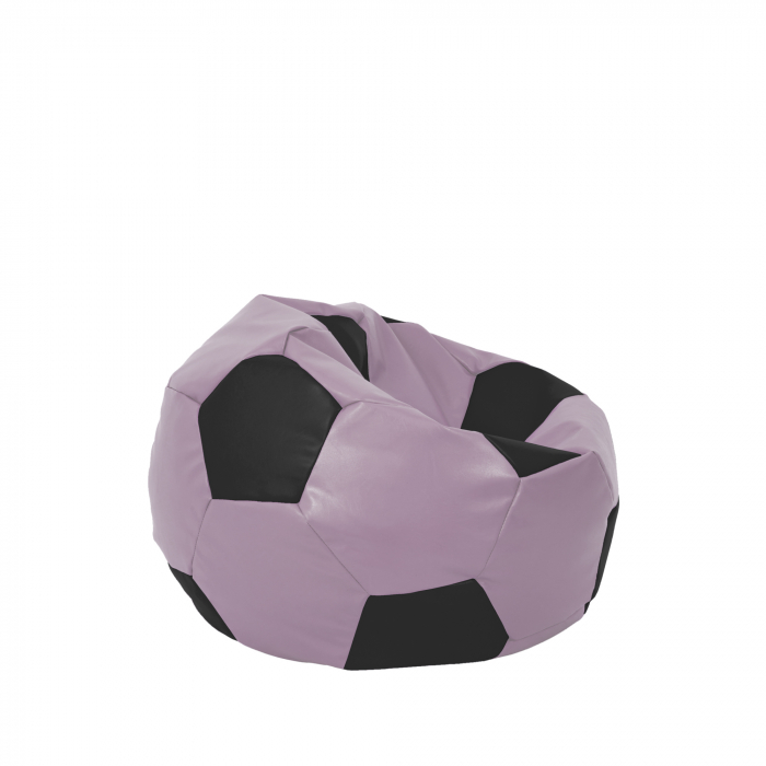 Baby Ball - fotoliu puf - imitatie piele mov/negru [2]