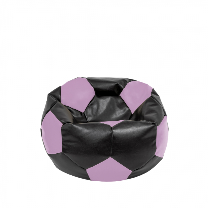 Baby Ball - fotoliu puf - imitatie piele negru/mov [1]