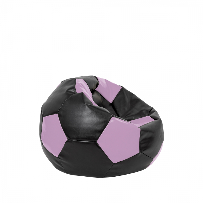 Baby Ball - fotoliu puf - imitatie piele negru/mov [2]