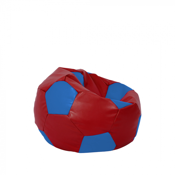 Baby Ball - fotoliu puf - imitatie piele rosu/albastru [2]
