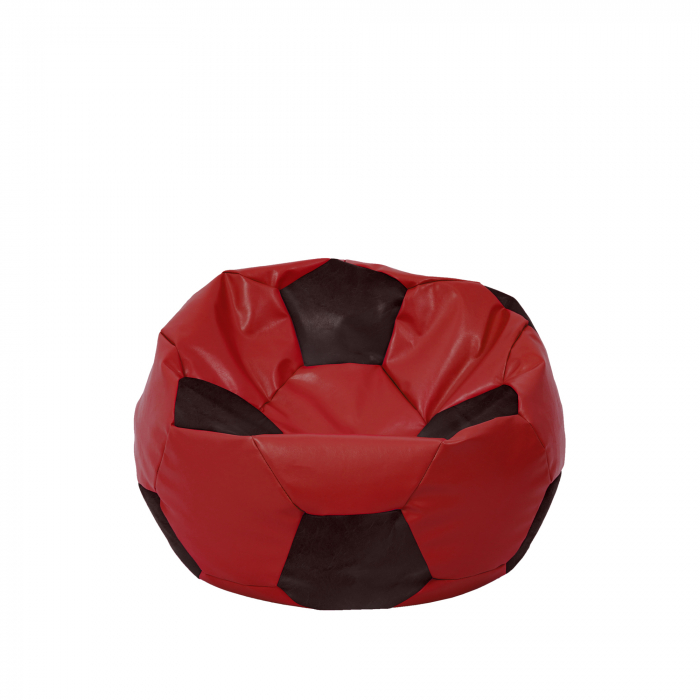 Baby Ball - fotoliu puf - imitatie piele rosu/wenge [1]