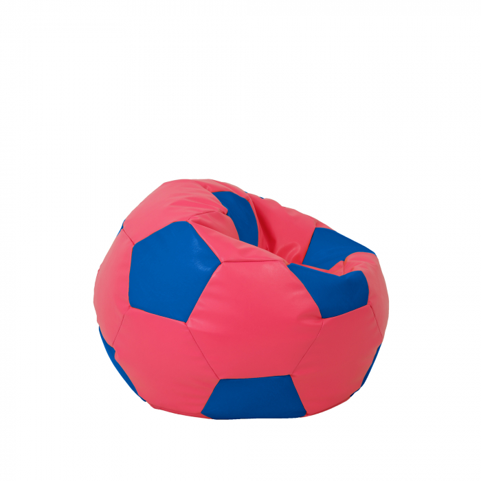 Baby Ball - fotoliu puf - imitatie piele roz/albastru [2]