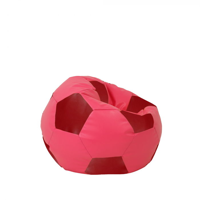 Baby Ball - fotoliu puf - imitatie piele roz/rosu [2]