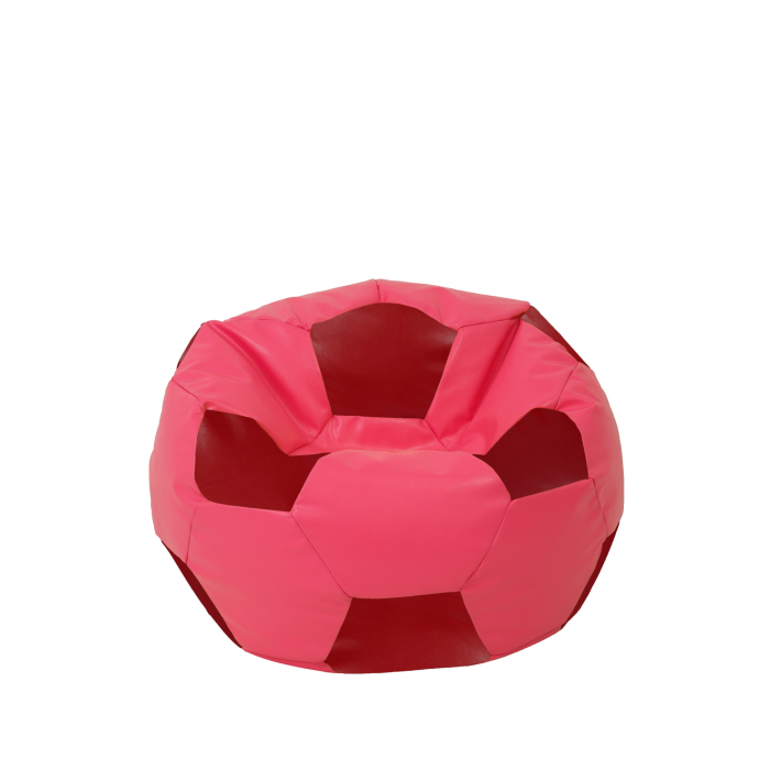 Baby Ball - fotoliu puf - imitatie piele roz/rosu [1]