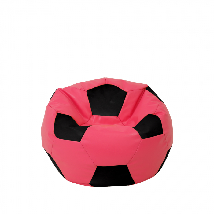 Baby Ball - fotoliu puf - imitatie piele roz/negru [1]