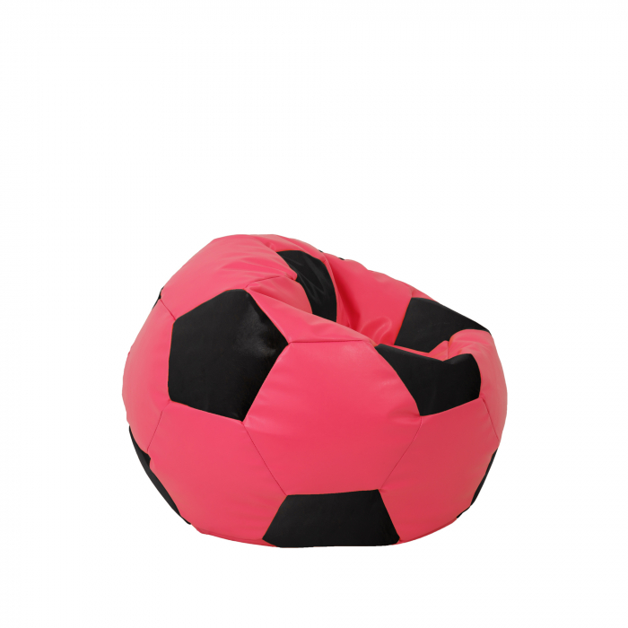 Baby Ball - fotoliu puf - imitatie piele roz/negru [2]