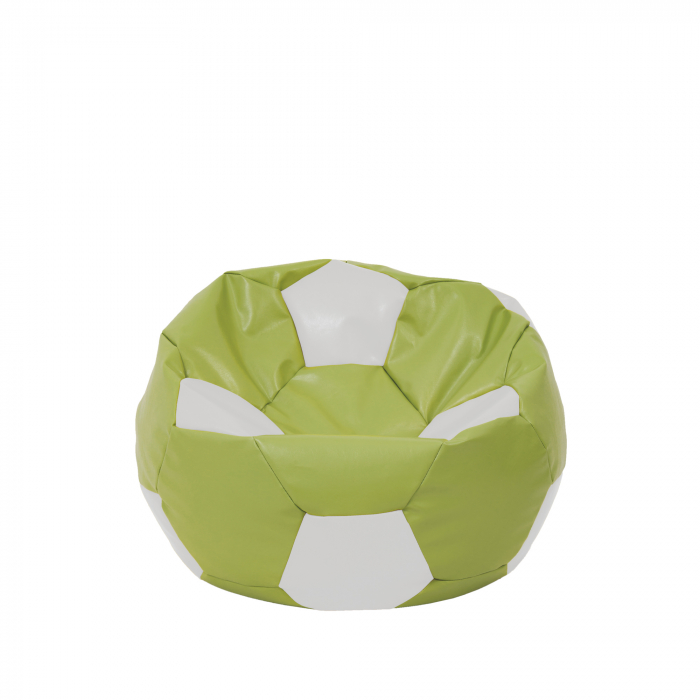 Baby Ball - fotoliu puf - imitatie piele verde/alb [1]