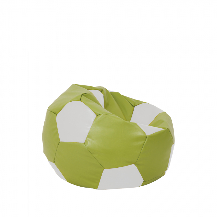 Baby Ball - fotoliu puf - imitatie piele verde/alb [2]