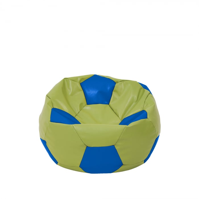 Baby Ball - fotoliu puf - imitatie piele verde/albastru [1]
