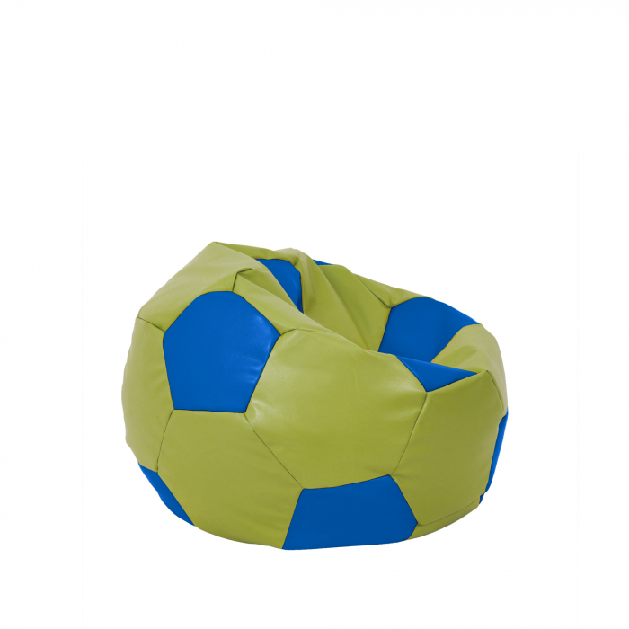 Baby Ball - fotoliu puf - imitatie piele verde/albastru [2]