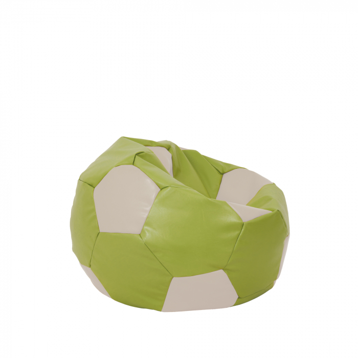 Baby Ball - fotoliu puf - imitatie piele verde/crem [2]