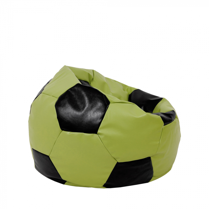Baby Ball - fotoliu puf - imitatie piele verde/negru [2]