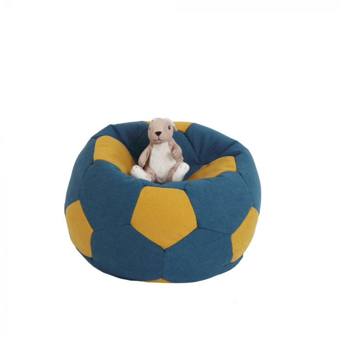 Baby Ball - fotoliu puf -stofa D-turcoaz/galben [2]