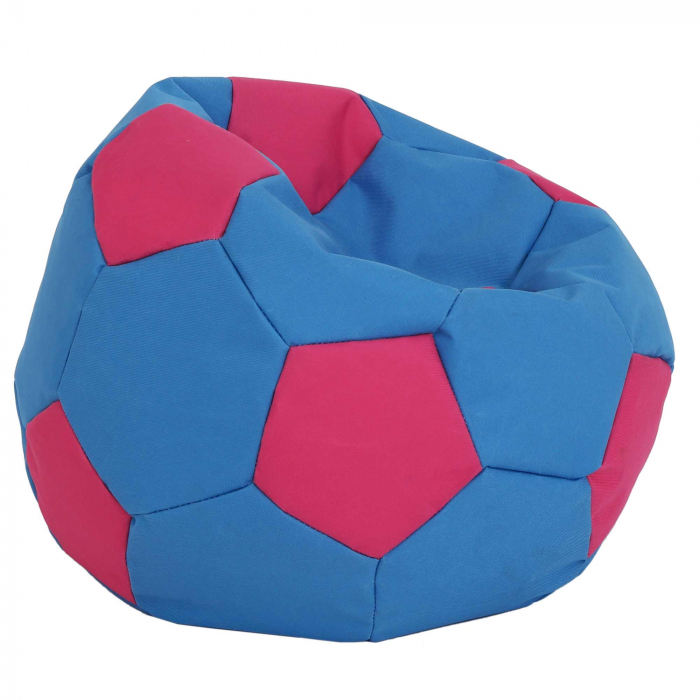 Baby Ball - fotoliu puf - stofa impermeabila albastru/roz [4]