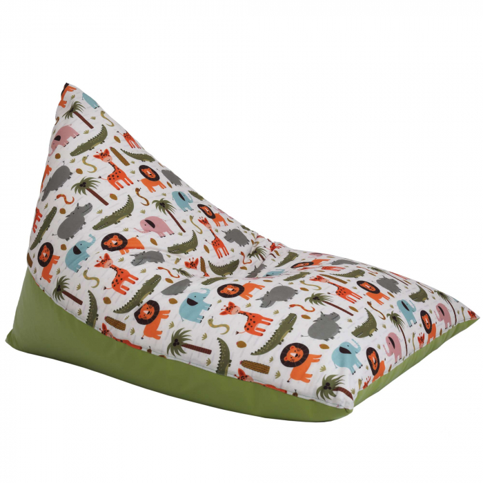 Bean bag Relax - Animale safari - Imitatie piele verde [2]