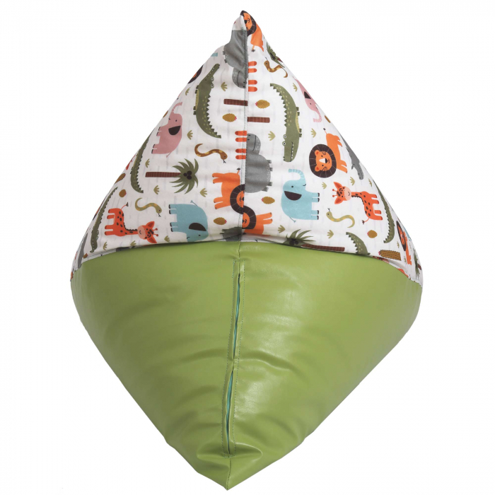 Bean bag Relax - Animale safari - Imitatie piele verde [5]