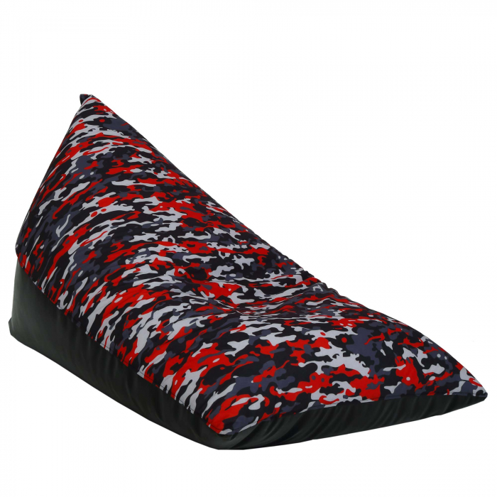 Bean bag Relax - Camuflaj rosu - Imitatie piele negru [2]