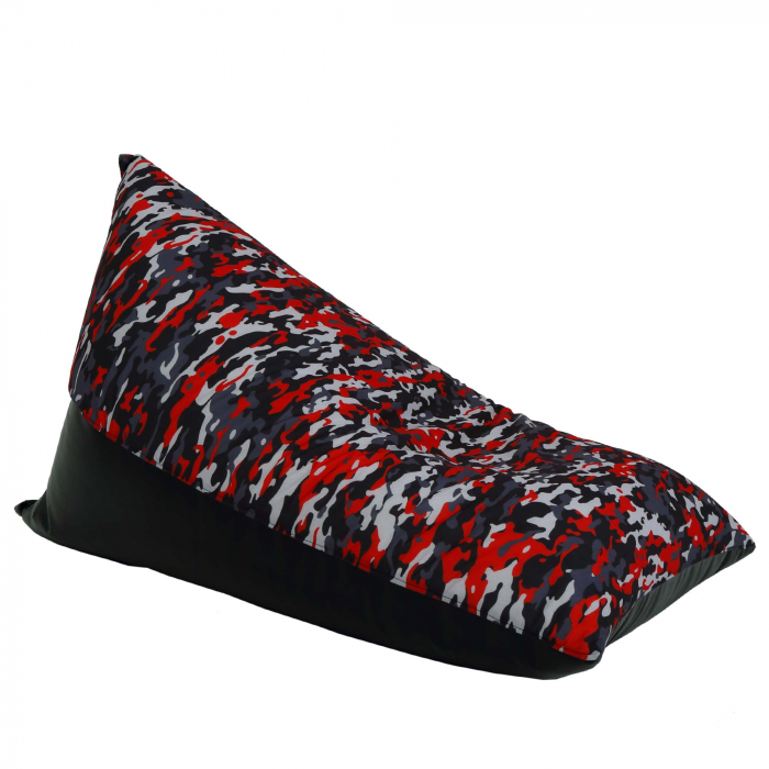 Bean bag Relax - Camuflaj rosu - Imitatie piele negru [3]