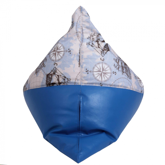 Bean bag Relax - Corabii fond bleu - Imitatie piele albastru [5]